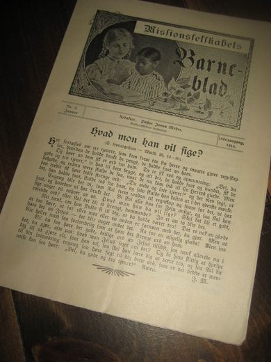 1913 nr 002 Missionsselskabets Barneblad