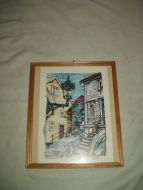 Bilde i glass og ramme BAKKESMUGET i Bergen 1976