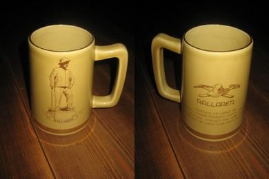 Ølmugge fra Stavangerflint med historisk motiv RALLAREN 60-70 tallet