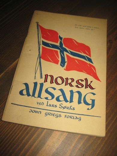 SØRÅS, LARS: norsk allsang. 1950.