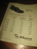 Prisliste for skisko fra Ole Danielsen, Bergen, 1938.