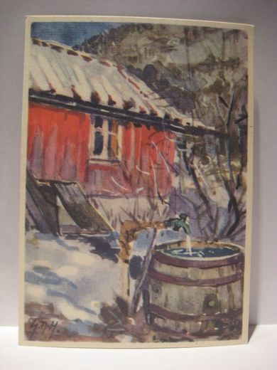 Strøkent, ubrukt kort fra 40 tallet, serie GNH 1270.