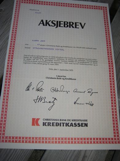 1975, KREDITKASSEN. NR. 75629.