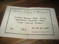 1954, Skolen utlodning til fimapparat. 50 øre pr. lodd. Nr 904.