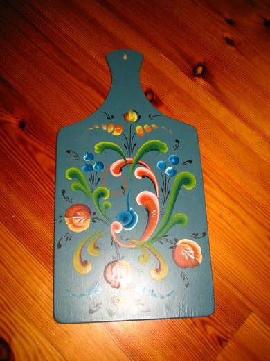 Rosemala pyntefjøl 38 cm høg