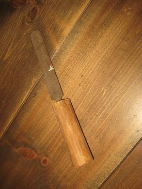 Gammel fil med trehandtak fra eldre skomakeri 40-50 tallet