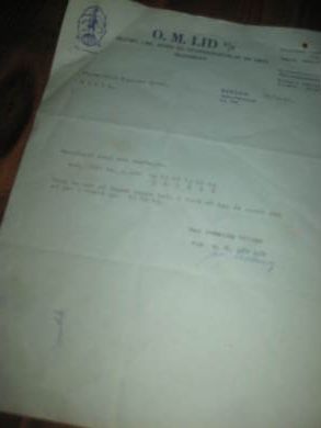 Brev fra O M LID BERGHEN til Leif Fjelde Skofabrik Utvik 31 10 61