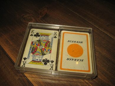 Spillkort med reklame for SCANAIR 60 tallet