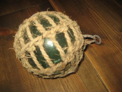 Kavlkule (glass) fra eldre dager brukt ved garnfiske i gamle dager 30-40 tallet