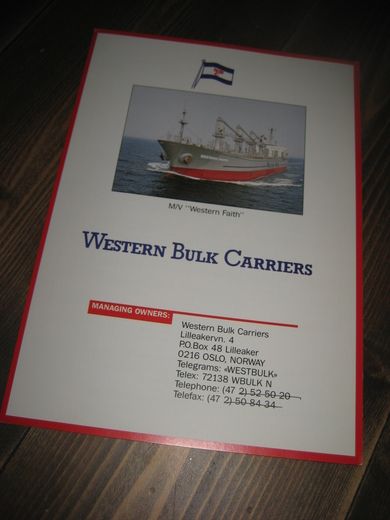 Presentasjonsbrosjyre fra WESTERN BULK CARRIERS M/V 