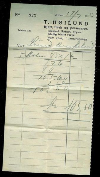 T Høilund Mysen 1930