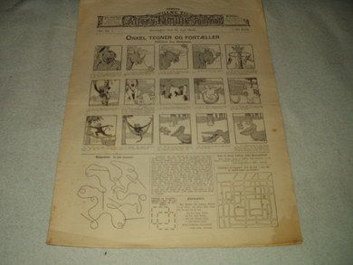1906 nr 028 Første tillæg til Allers Familie Journal ONKEL TEGNER OG FORTELLER På baksida: Den merkelige Røse