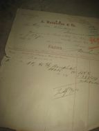 Factura fra A. Mathiesen & Co, Christiania, 1894.