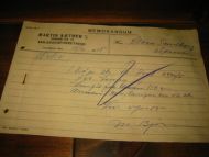 MEMORANDUM fra MARTIN SÆTHER SKRÆDDERFORRETNING Trondhjem 1955