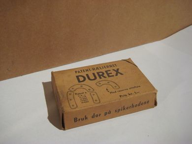Pakke med ubrukt innhold DUREX hælhjern 40-50 tallet