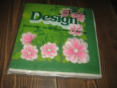 Uåpna pakke sevietter, Design, fra pava, 70 tallet. ??
