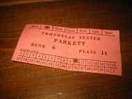 Billett til TRØNDELAG TEATER 50-60 tallet