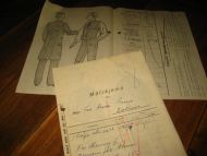 Måleskjema fra VIKO Konfeksjonsfabrikk, Sykkylven, 1955. Nr 5