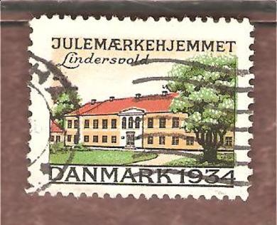 1934, julemerke fra Danmark, stempla.