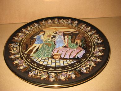 Pynteplatte med 24 karrat gull 80 tallet