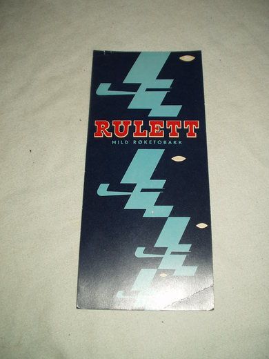 Papp plakat med reklame for RULETT mild røketobakk 50 tallet