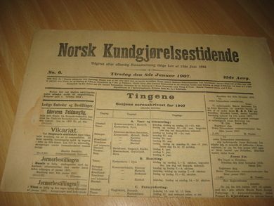 1907 nr 006 Norsk Kundgjørelsestidende