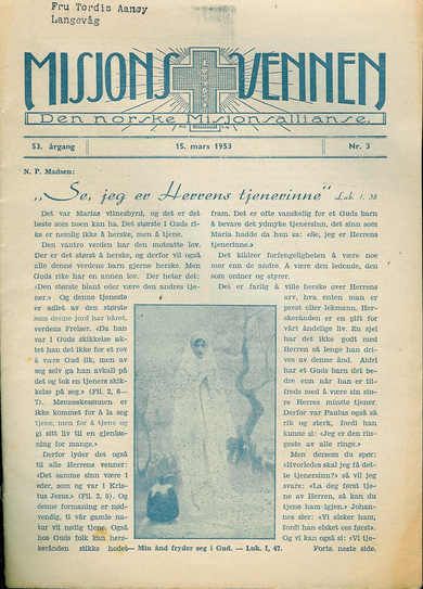 1953 nr 003 MISJONSVENNEN