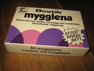 Uåpna poaake Bostik mygglena Våtserviett 60 tallet