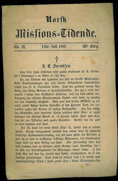 1881 nr 014 Norsk Missions Tidende