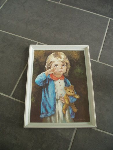 Nostalgisk bilde i ramme fra 60-70 tallet