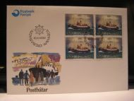 1992, 10.2, POSTBÅTAR, 4 BLOKK KR 3.70