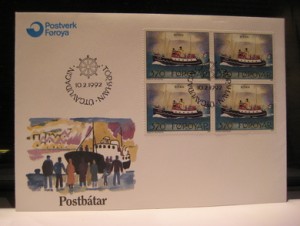 1992, 10.2, POSTBÅTAR, 4 BLOKK KR 3.70