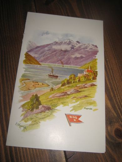 Strøken MENU fra BDS i 1935 motiv fra Merok (Geiranger)