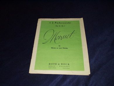 I. J. Paderewski: Op. 14 Nr.1 Menuett fur Klavier zu zwei Handen