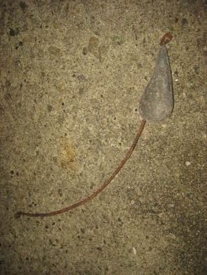 Gammelt fiskeredskap blysøkke til dorging 50 tallet