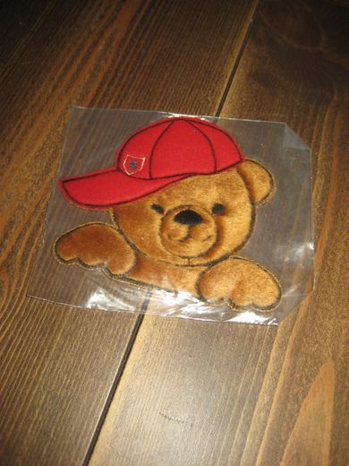 Ubrukt og uåpna pakke lapper for påsying på bukse eller genser