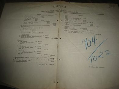 OVERSIKT OVER BRØDRENE SJURSENS STILLING 1909