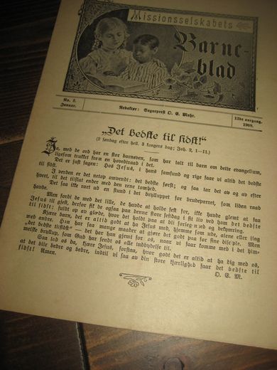 1908 nr 002 Missionsselskabets Barne blad