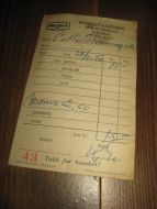 Kvitering fra Mobilstasjonen Sykkylven 28 9 70