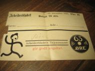 Kvitering fra Arbeiderbladet for betalt abbonement for uke 46, 1938.