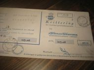 Kvitering fra Tiedemanns Tobaksfabrik for innbetaling Kr 125 08 stempla BLAKSETER 14 9 55