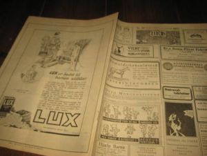1925,nr 044, URD. Helsides LUX reklame på baksida, pen i glass og ramme.