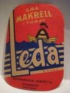 SMÅ MAKRTELL I TOMAT, fra SARDINFABRIKKEN AVANSE, STAVANGER.