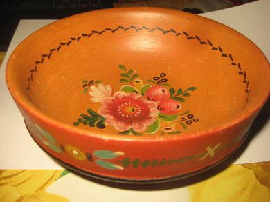 Rosemala skål ca 15 cm i diameter 50 tallet