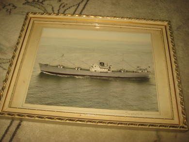 Maritimt bilde av norsk skute i glass og ramme gammelt Ca 30 *23 cm stort Dette er bilde nr 42
