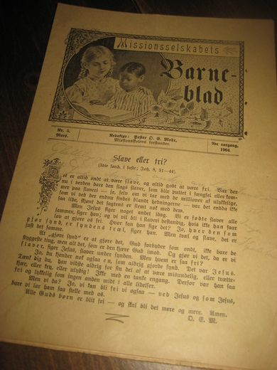 1904 nr 005 Missionsselskabets Barneblad