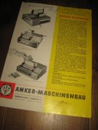 Brosjyre fra 60 tallet, ANKER MASCHINENBAU. 