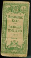 TOPOGRAFISK KART YVER BERGEN UMLAND Blad III 1932