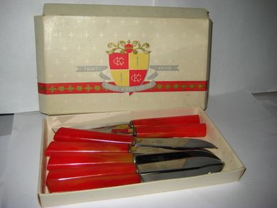 Originaleske fra Geilo Knivfabrikk 7 fruktkniver 50 tallet
