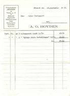 Faktura fra A O HOVDEN Ørstavik 22 september 1953